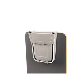 Faltbarer Mülleimer mit Deckel 8 Liter zum Einhängen Fb.grau/weiß Wohnmobil Van
