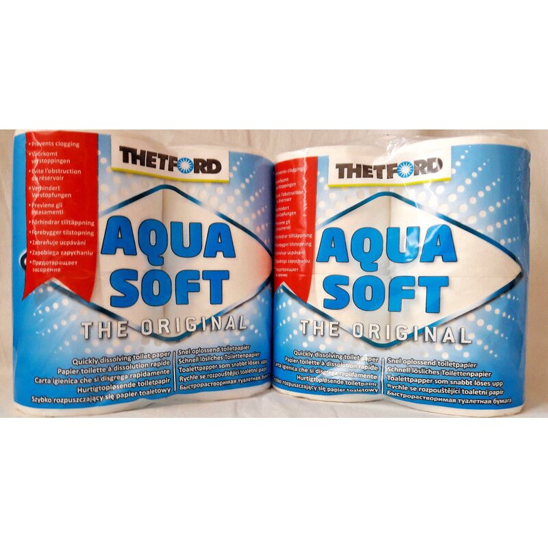 Aqua Soft Toilettenpapier 4 Rollen Thetford Toilette WC Caravan Wohnmobil Boot 