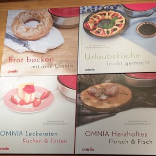 XXL1 Omnia Ofenset Aufbackgitter 2 Kochbücher Muffinsform,Tasche Silikonfom S2 